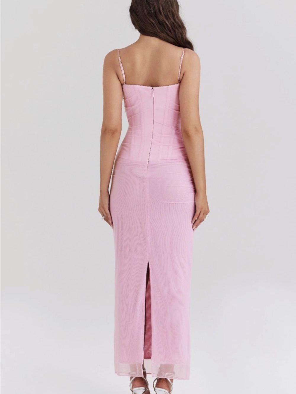 House Of Cb Nalini Cotton Candy Pink Maxi Dress View 2